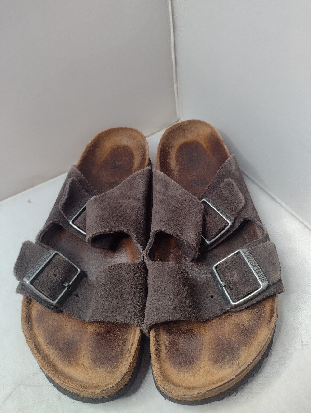 Birkenstock Arizona Soft Footbed  Suede Sandals Size 38 7 Brown Cork Unisex E